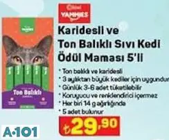 KİWİ YAMMİES KARİDESLİ VE TON BALIKLI SIVI KEDİ ÖDÜL MAMASI 5'Lİ